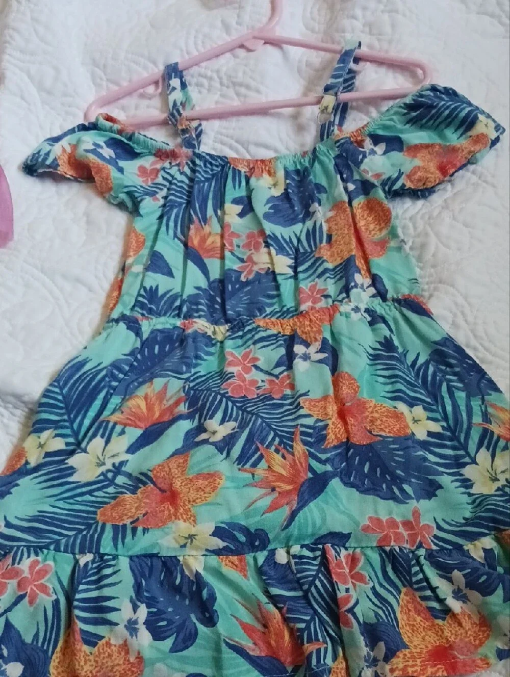 The Children's Place Tropical Floral Sundress - Blue & Orange